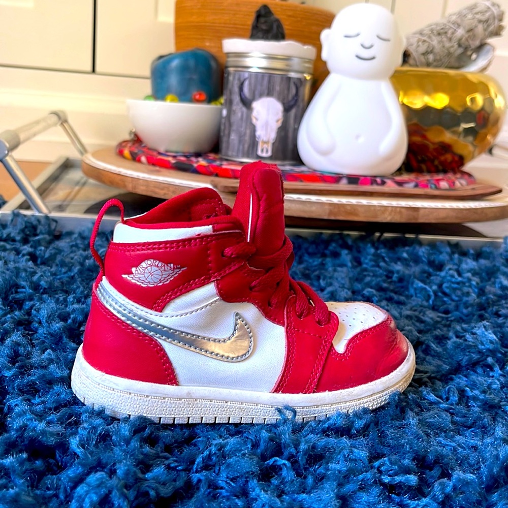 Red and Silver Hightop Retro Air Jordan’s